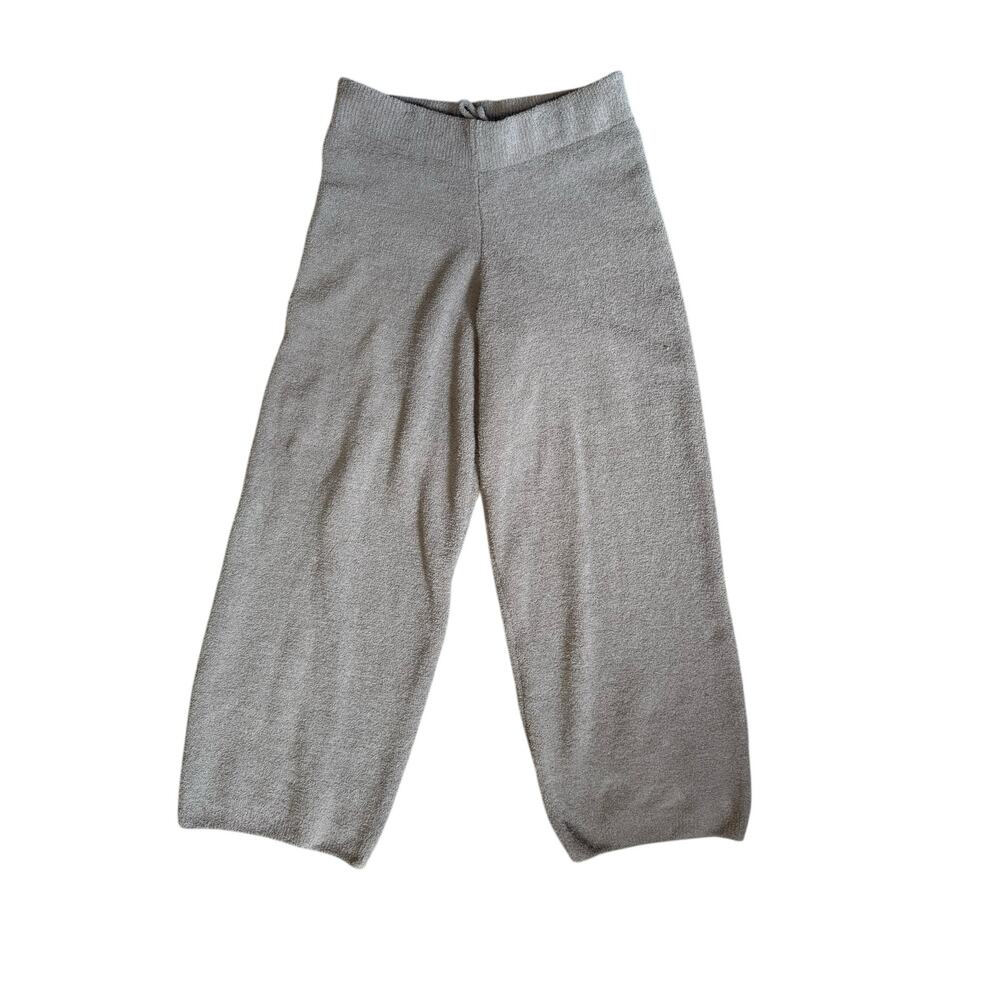 SKIMS Sherpa Teddy Lounge Pants Women Large Gray Thick Wide Leg Cozy Comfy Plush